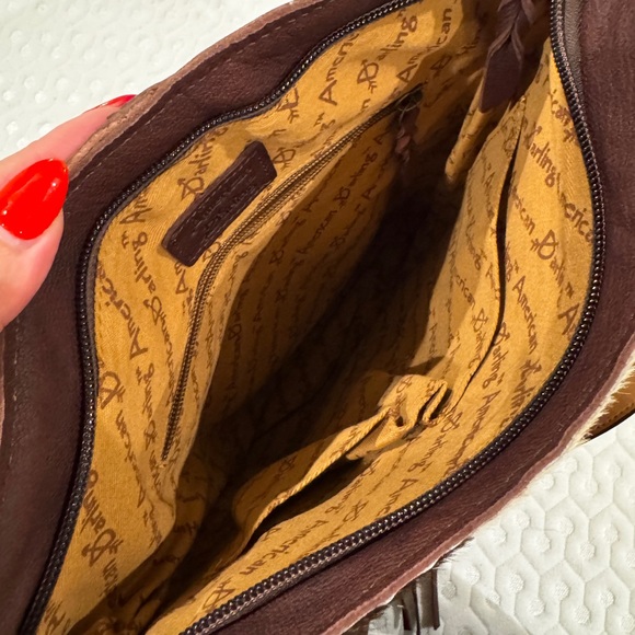 American Darling Brown and Black Crossbody with Fringe - Picture 6 of 6